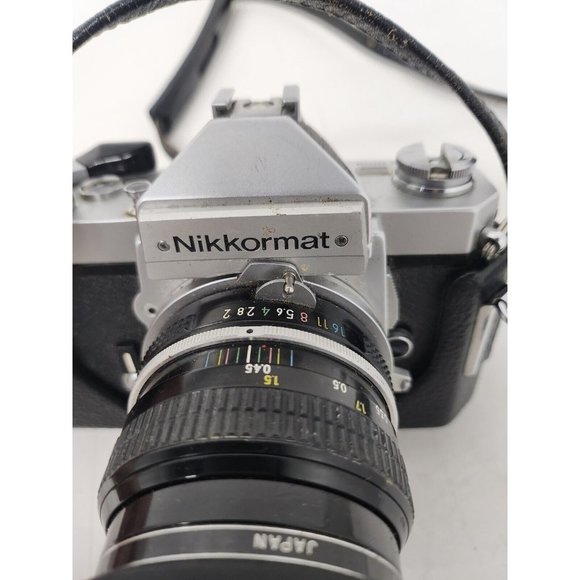 NIKON Nikkomat FT 35mm Film SLR Camera Zoom Nikon 1:3.5 46-86 MM Lens Rare Black - Picture 3 of 6